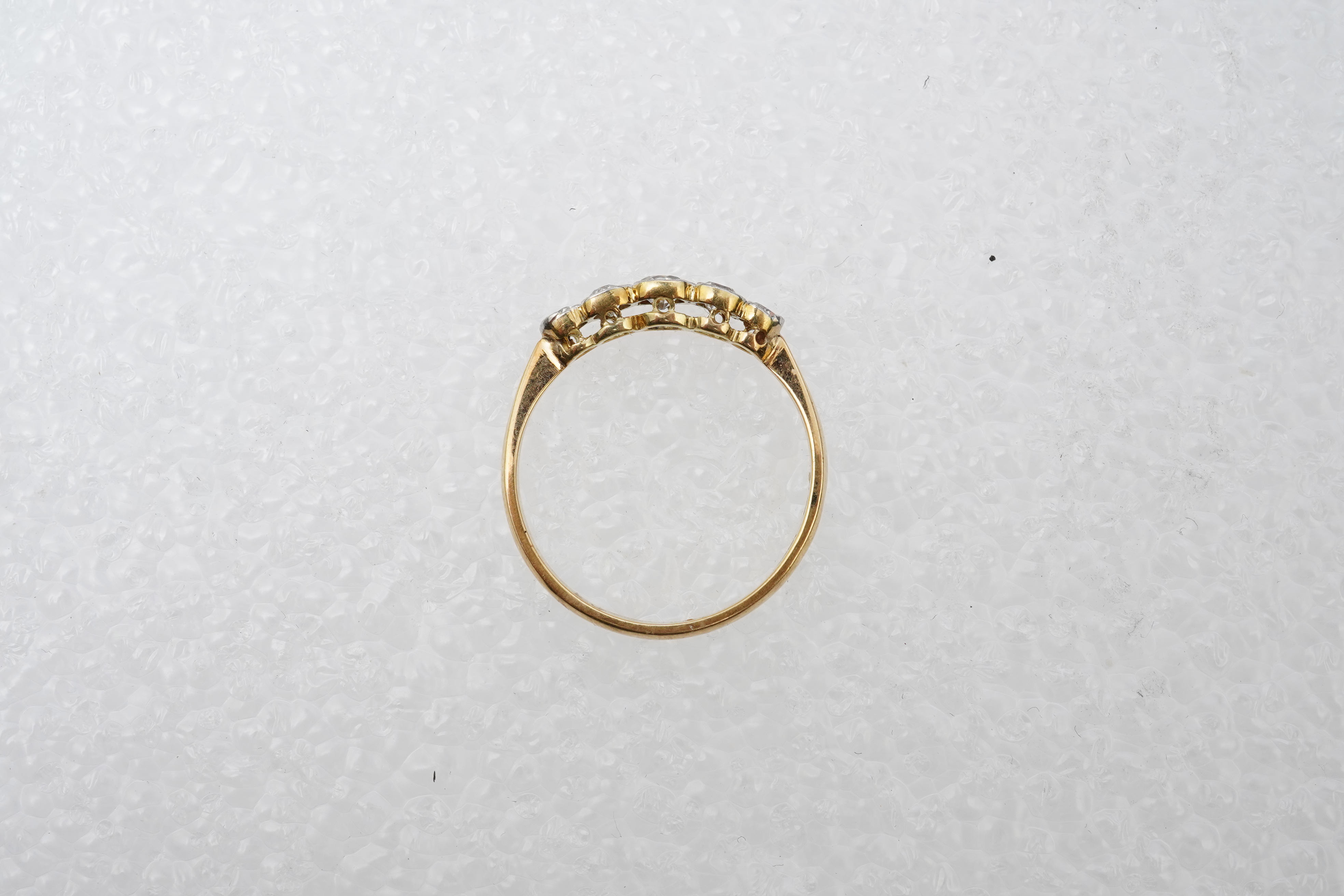 A five-stone diamond ring, early 20th century